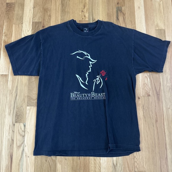 Vintage Disney T Shirt Size XL Beauty and the Beast Broadway Musical 90s Black - Picture 1 of 5